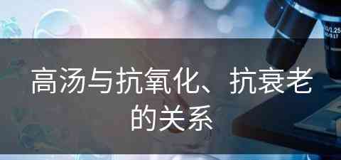 高汤与抗氧化、抗衰老的关系